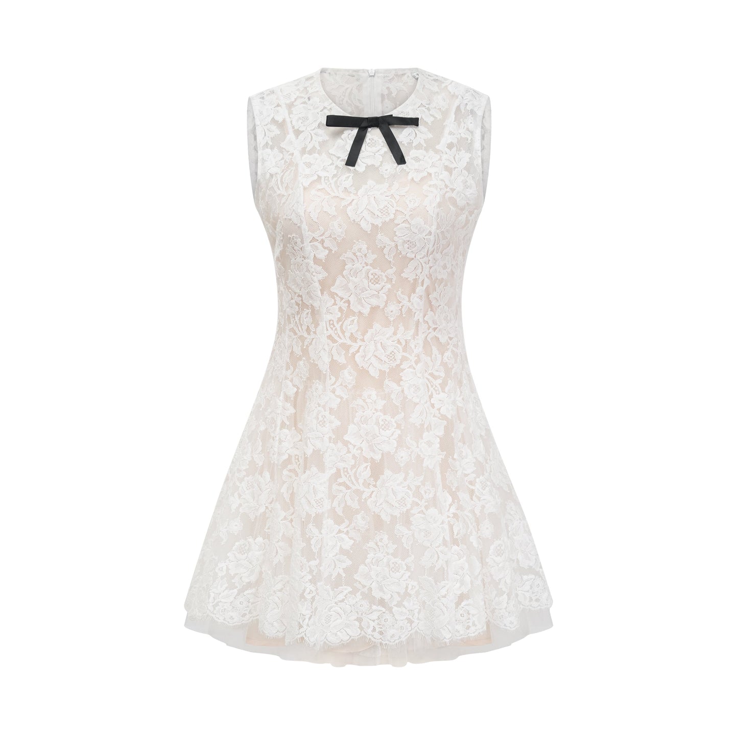 Lanetta guipure lace tulle-skirt dress
