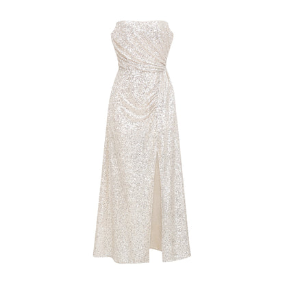 Beatrix silver off-shoulder dress
