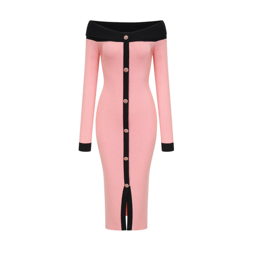 Carine pink midi dress