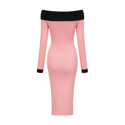 Carine pink midi dress