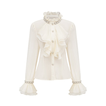 Hélène ruffled embellished shirt