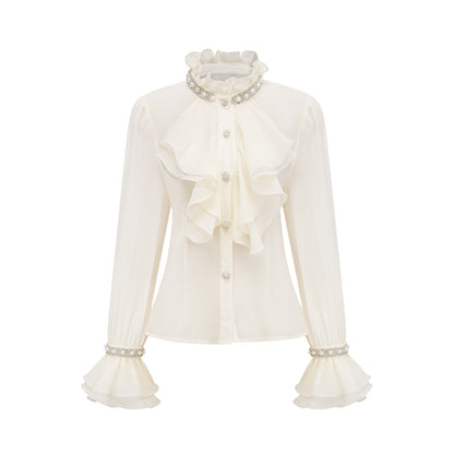 Hélène ruffled embellished shirt