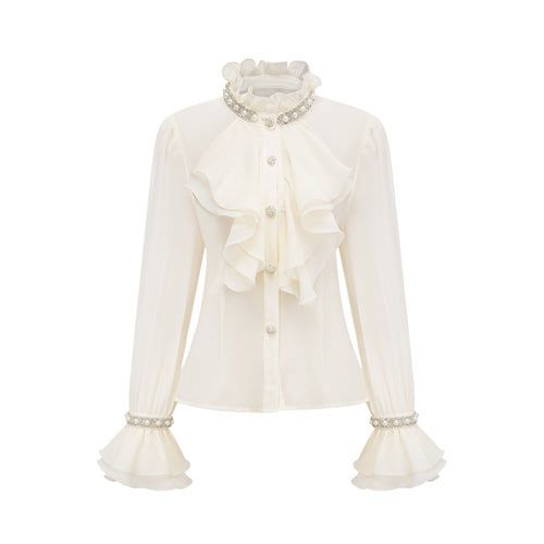Hélène ruffled embellished shirt