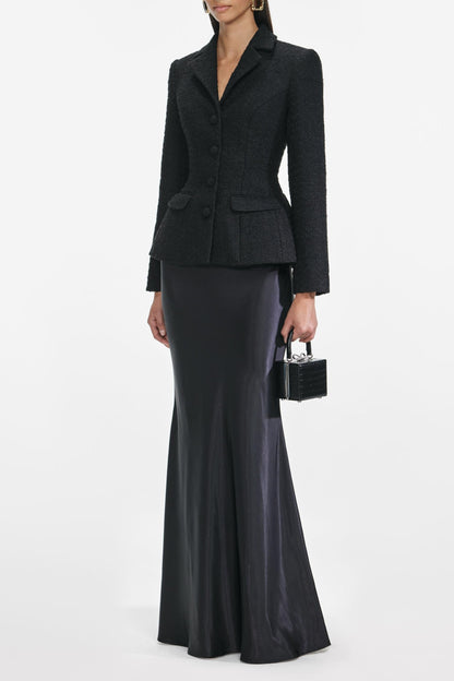 Samanta Tweed Jacket Satin Skirt Matching Set