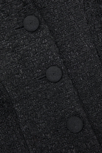 Samanta Tweed Jacket Satin Skirt Matching Set