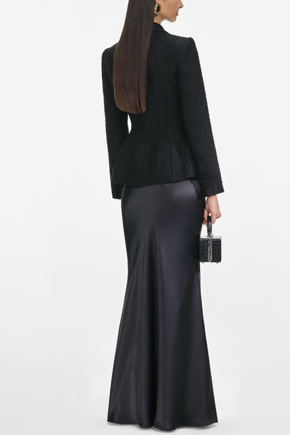 Samanta Tweed Jacket Satin Skirt Matching Set