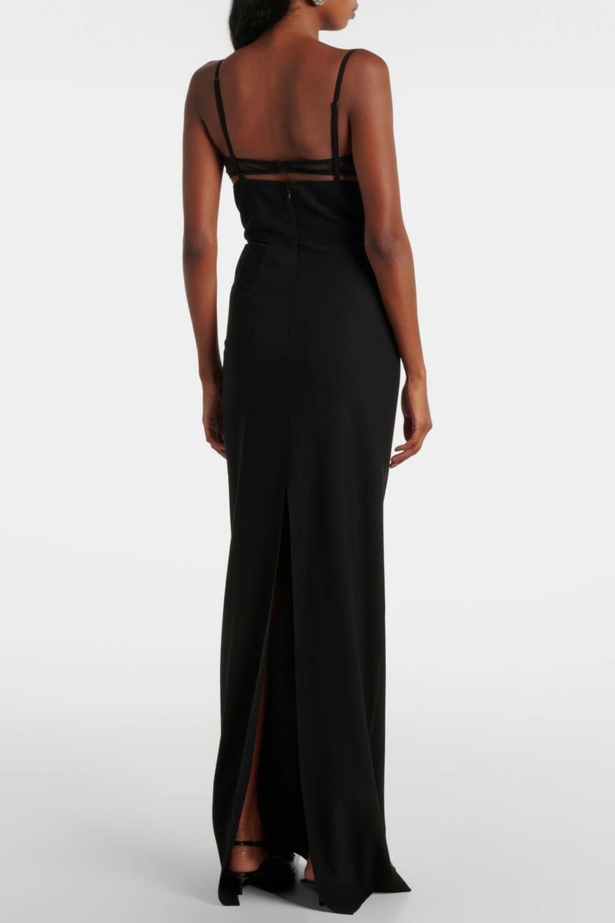 Sathva Cutout Mesh Maxi Bandage Dress