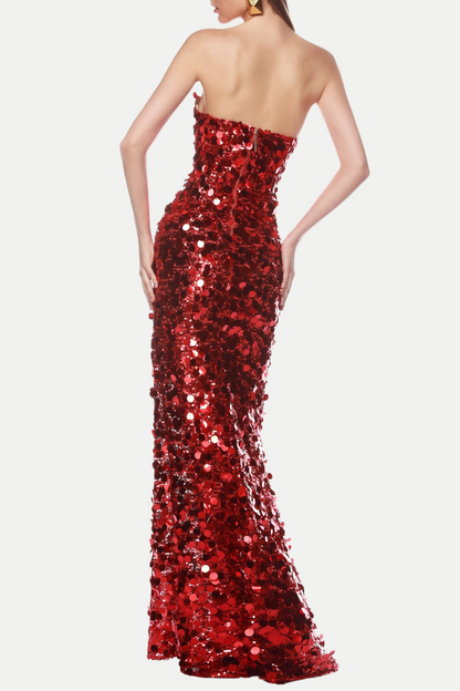 Shiva Strapless Sequin Maxi Dress