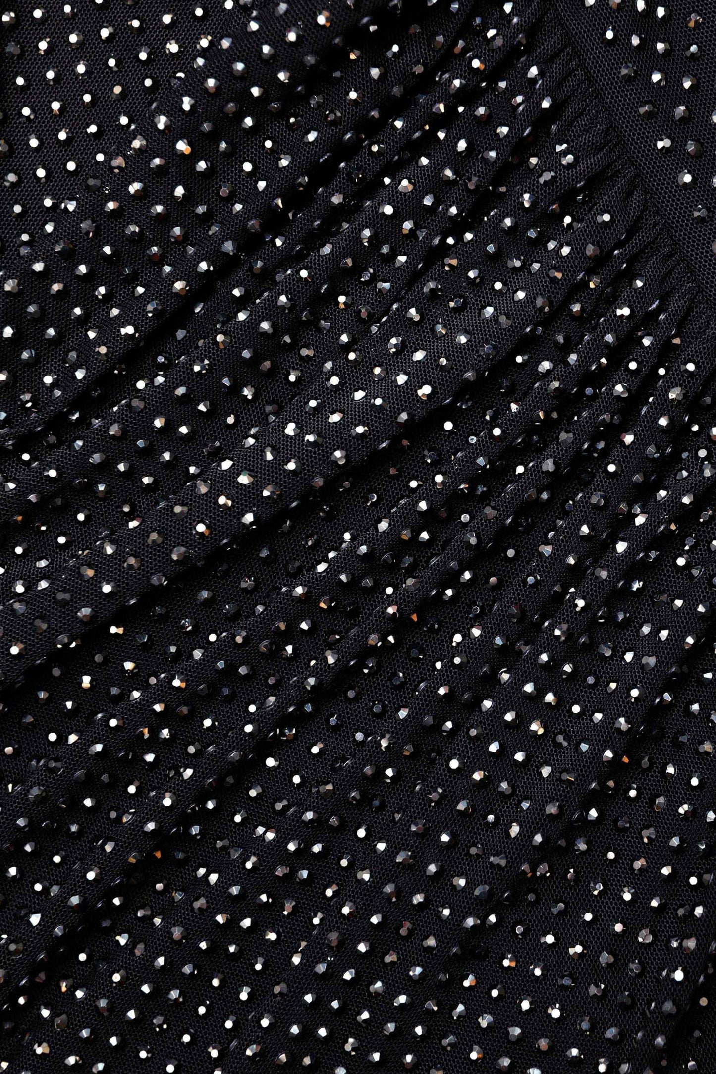 Tapac Rhinestone Cutout Mesh Maxi Dress - Black