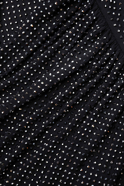 Tapac Rhinestone Cutout Mesh Maxi Dress - Black