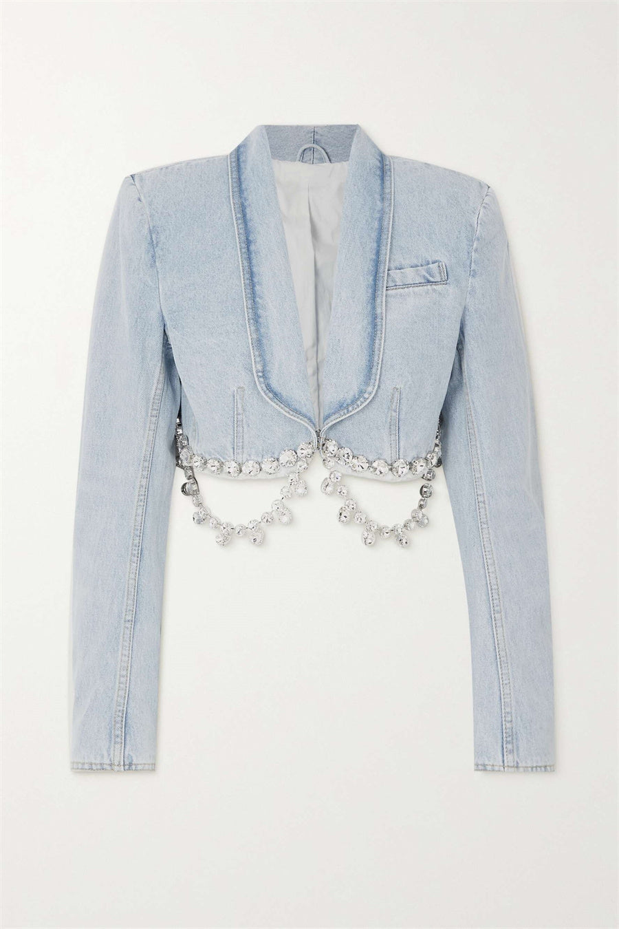 Tiana Rhinestone Denim Blazer