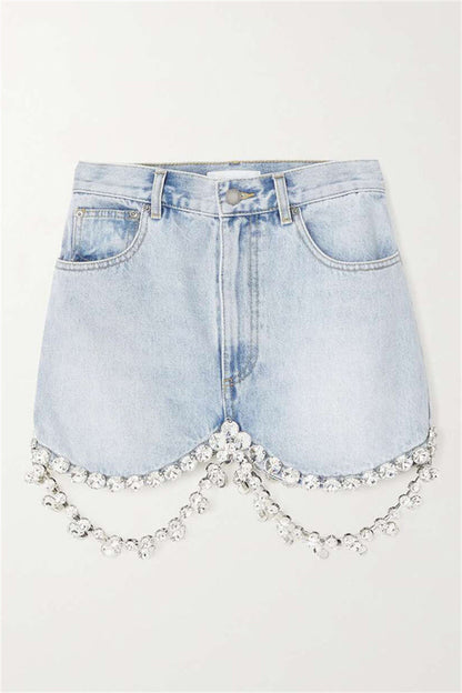 Tiana Rhinestone Denim Blazer