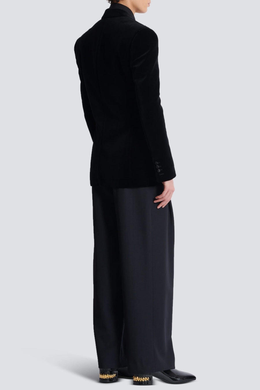 Trisha Velvet Crystal Embellished Blazer