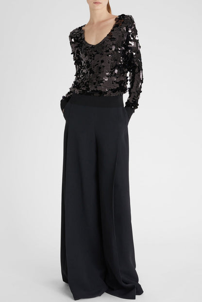 Tyne Sequin V--neck Knit Sweater