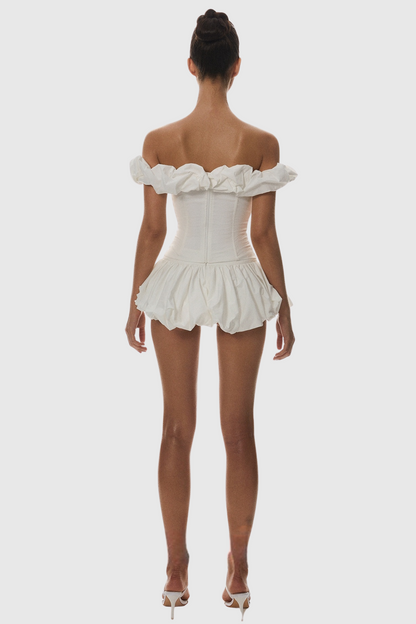 Tyora Puff Off Shoulder Lace Up Corset