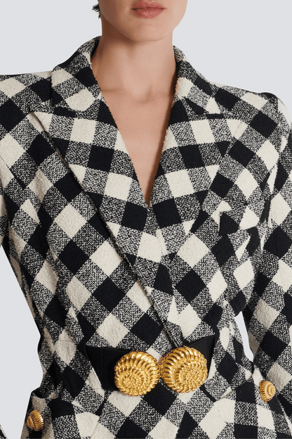 Wyatt Gingham Button Blazer