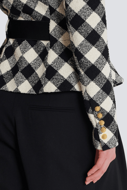 Wyatt Gingham Button Blazer