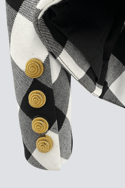 Wyatt Gingham Button Blazer