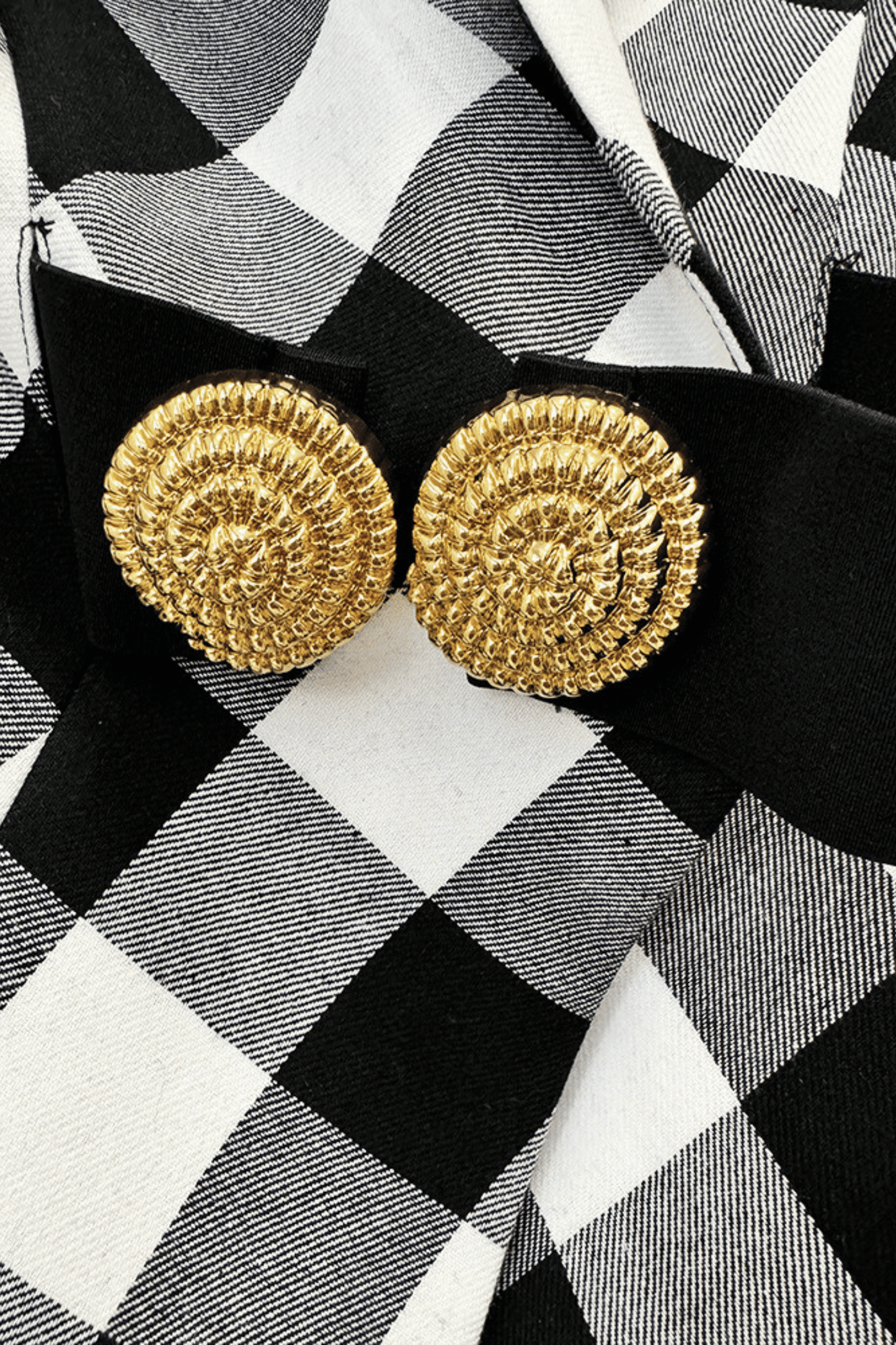 Wyatt Gingham Button Blazer