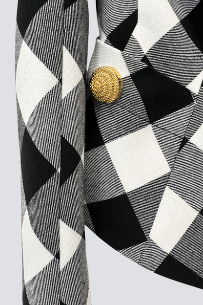 Wyatt Gingham Button Blazer