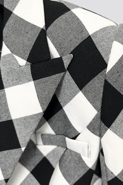 Wyatt Gingham Button Blazer