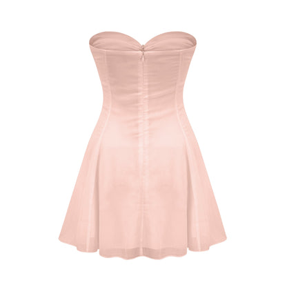 Émilienne cut-out pleated off-shoulder mini dress