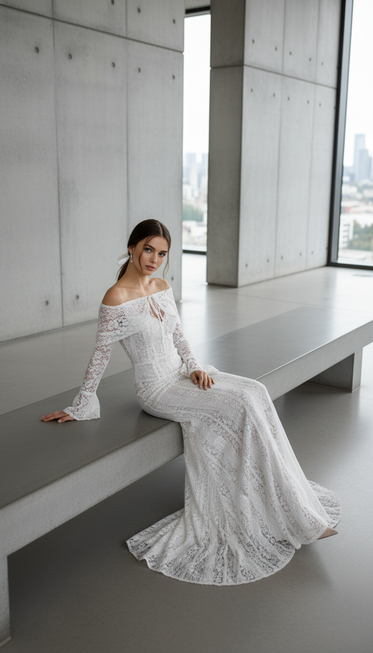 Suninheart White Off The Shoulder Autumn Bodycon Dress 2025