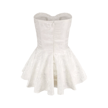 Airina lace-embroidered flared mini dress