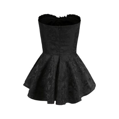 Airina lace-embroidered flared mini dress