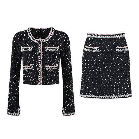 Alizée cropped jacket & skirt matching set