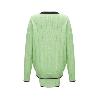 Chava green knitted cardigan & dress matching set