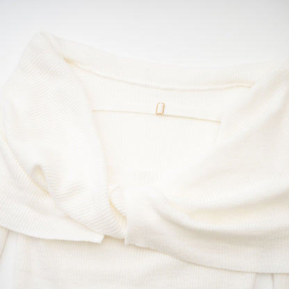 Ava knitted strapless long-sleeve top