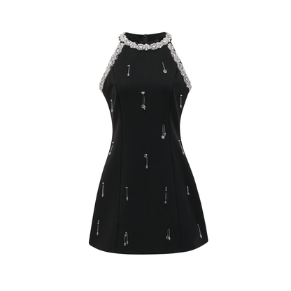 Babette crystal-embellished black mini dress (US Only)