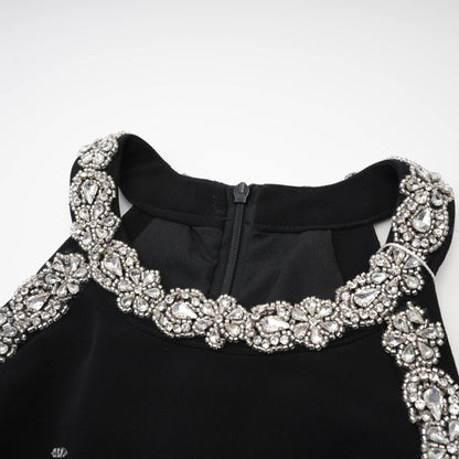 Babette crystal-embellished black mini dress (US Only)