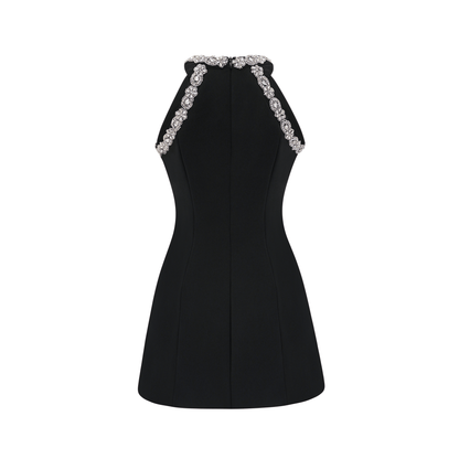 Babette crystal-embellished black mini dress (US Only)