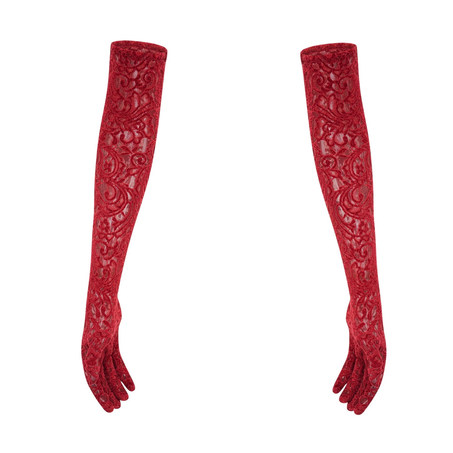 Belle red embellished midi dress (with gloves) (US Only)