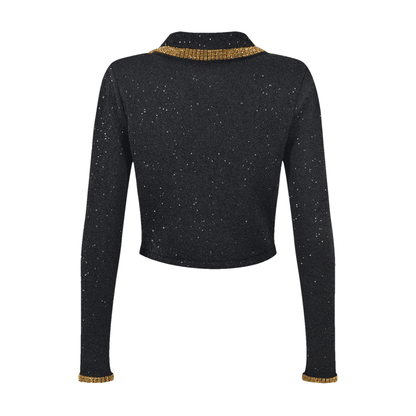 Blandine black sequin jacket & skirt matching set