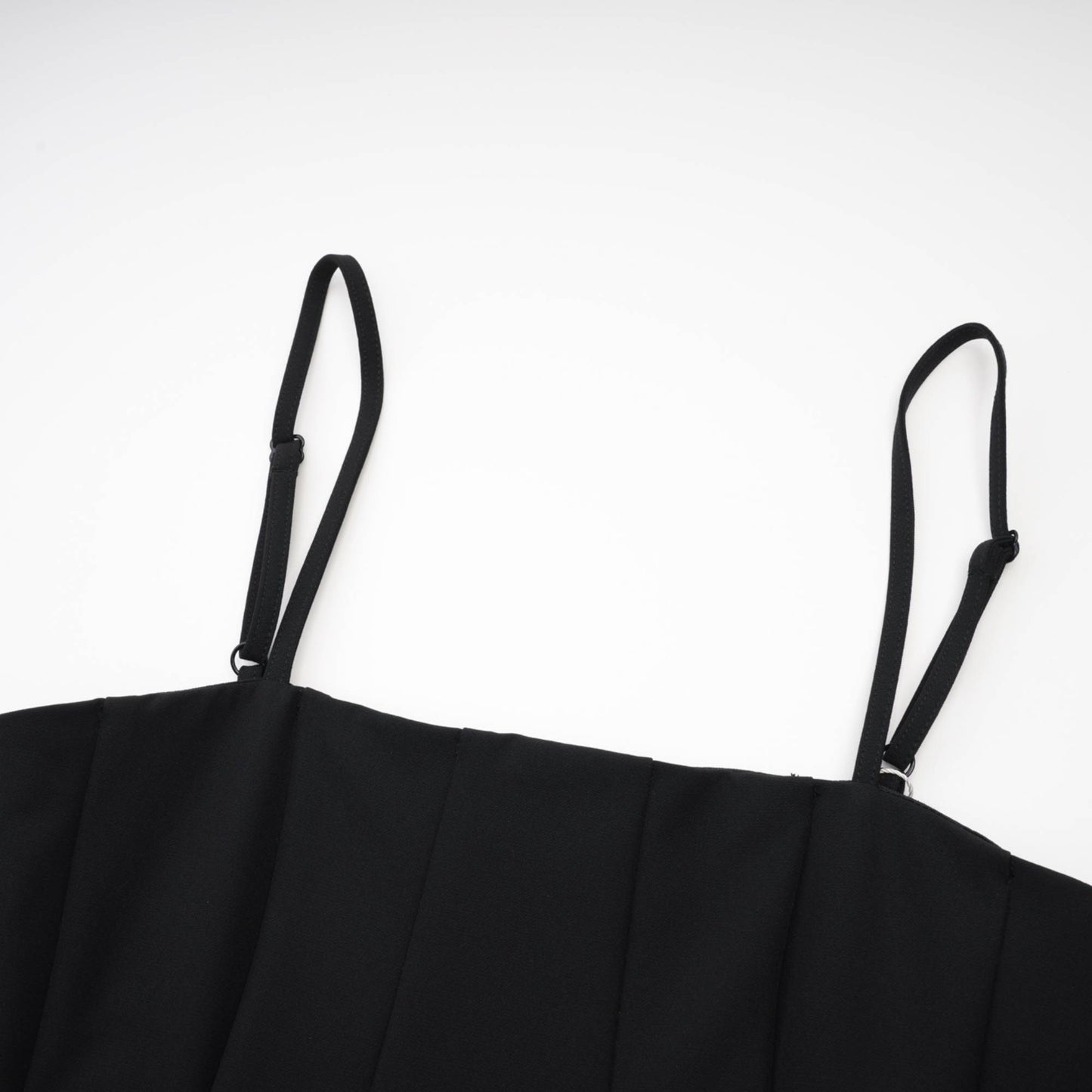 Cendrine black open-back pleated midi dress