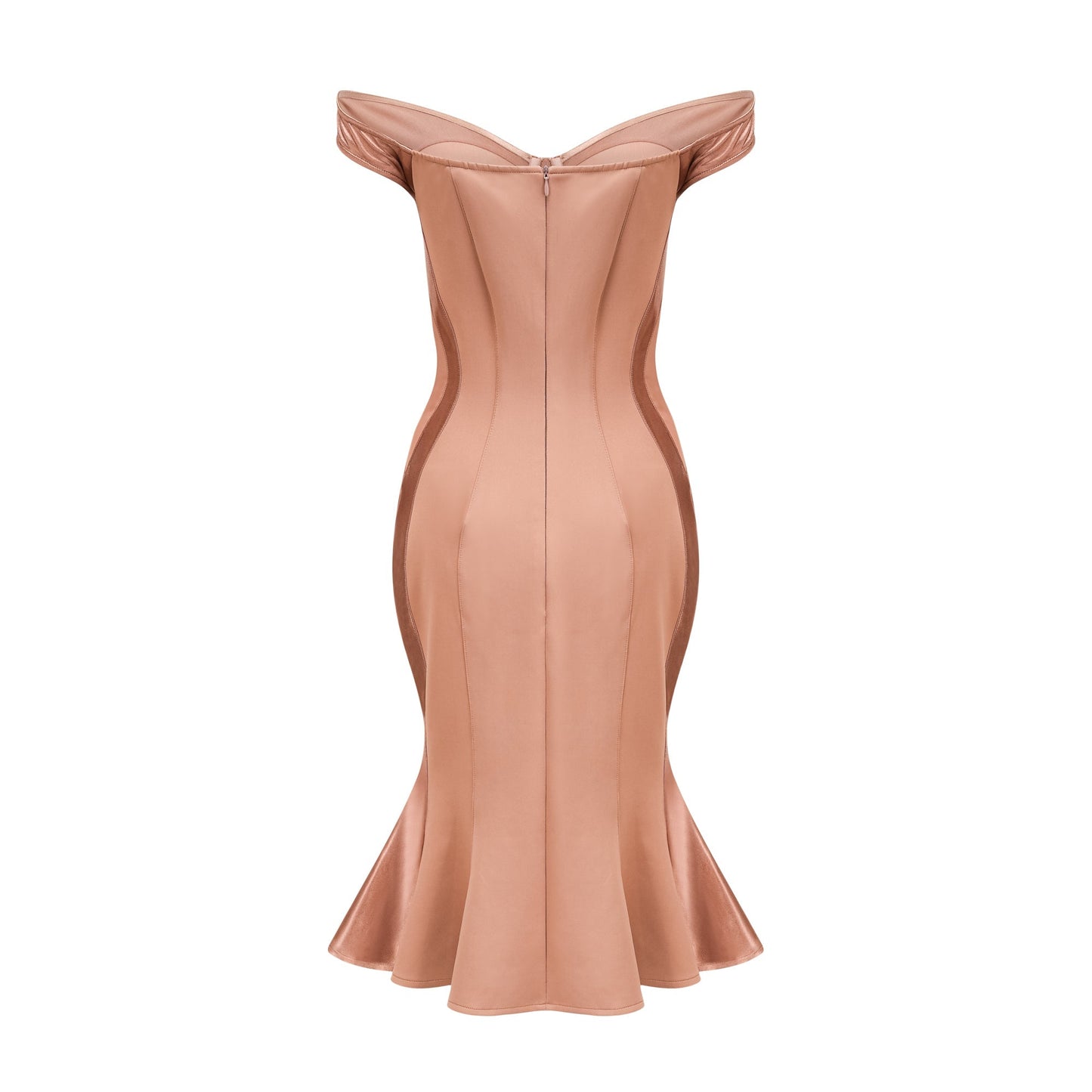Clémence bustier-style fitted midi dress