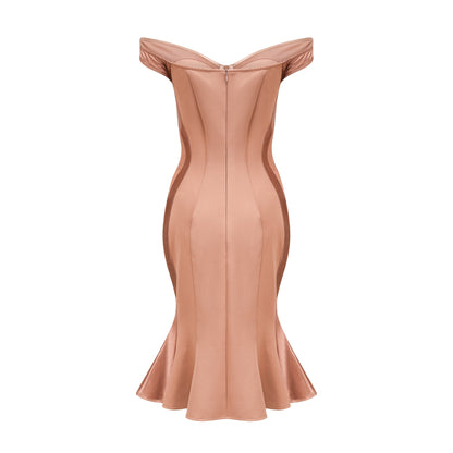 Clémence bustier-style fitted midi dress