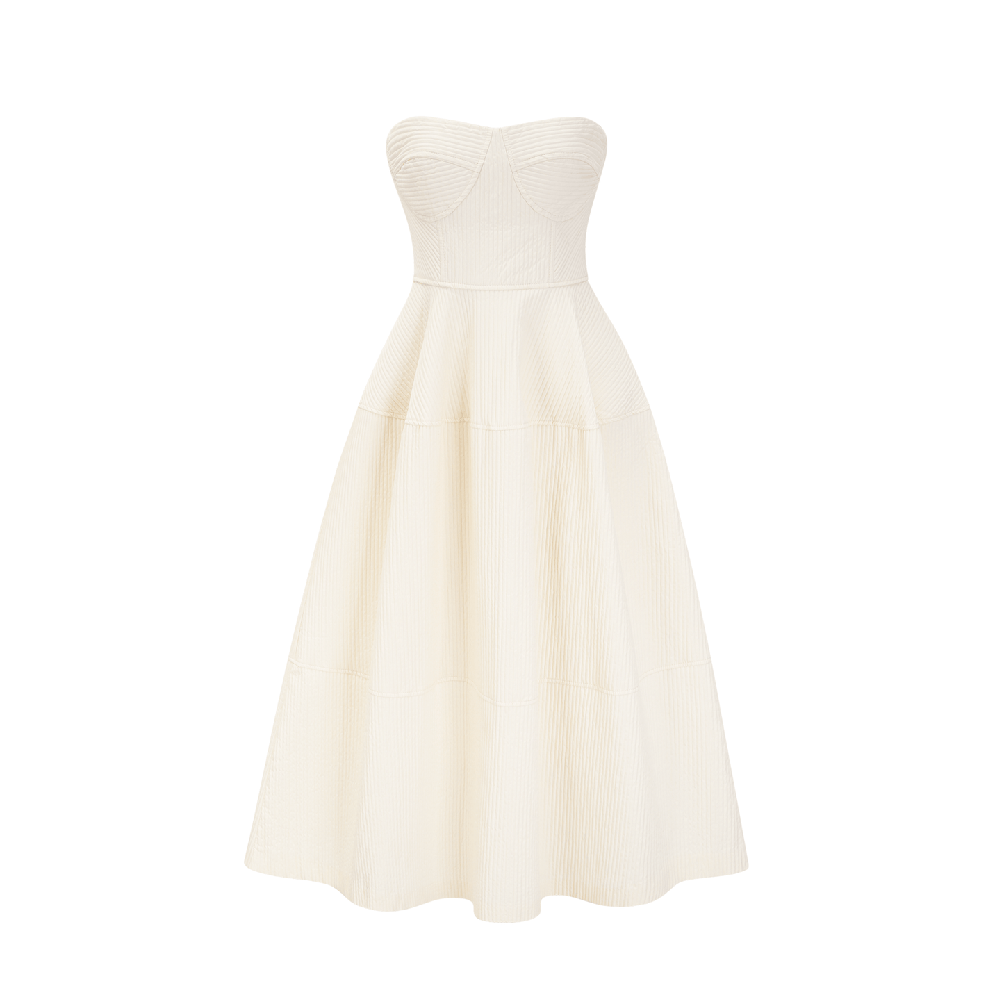 Cortny bustier-style pleated midi dress (US Only)
