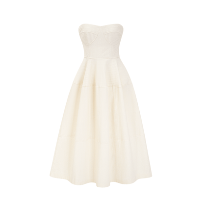 Cortny bustier-style pleated midi dress (US Only)