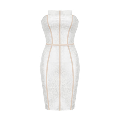 Danica silver bandage mini dress