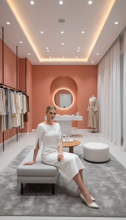 Maison Celie Pearl-Cuff Midi Dress