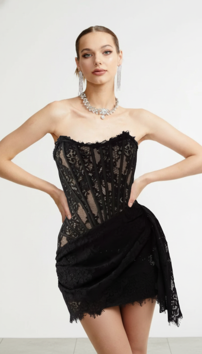 Midnight Enchant Lace Corset Mini