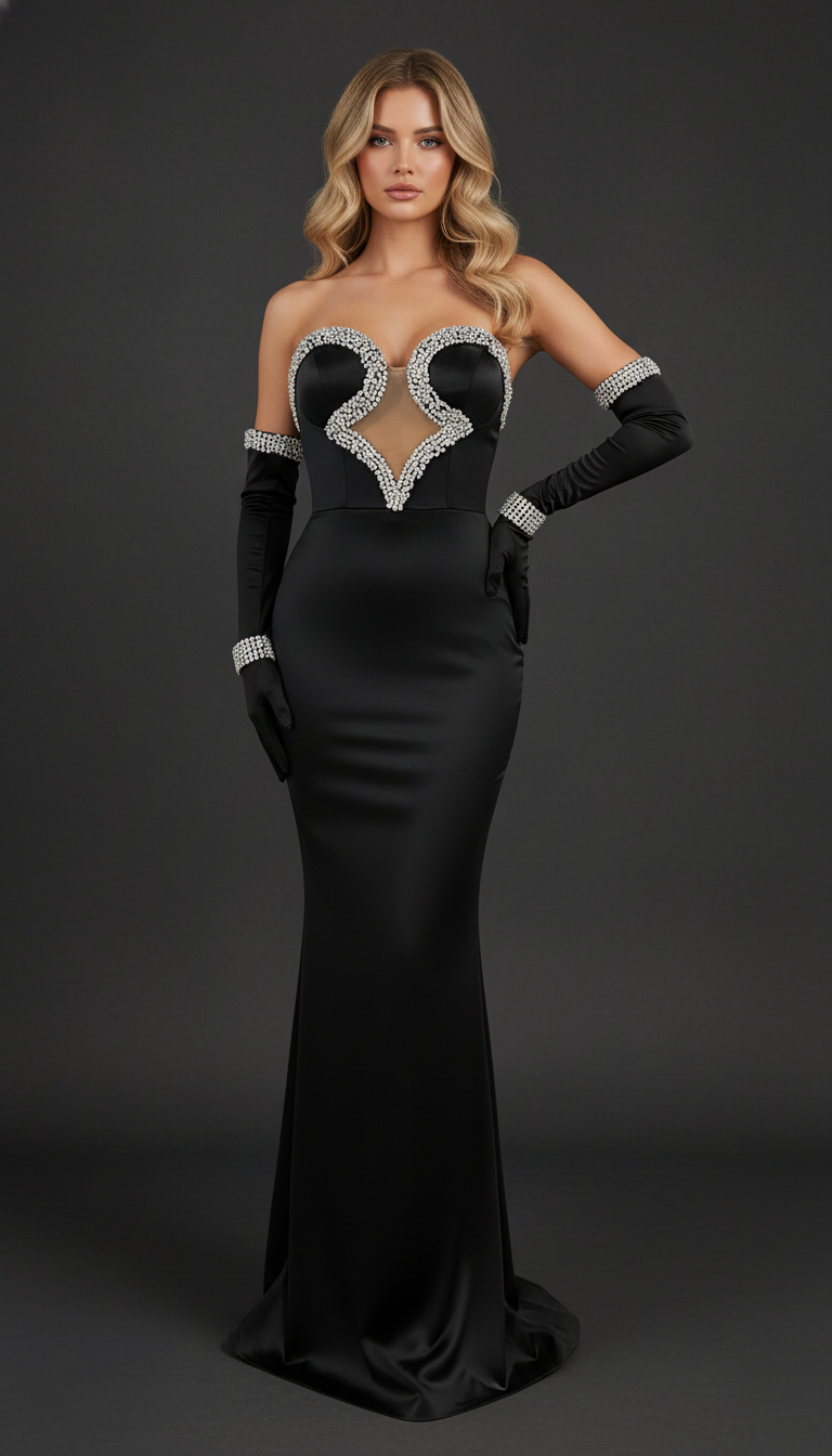 Maison Celie Noir Seraphine Gown