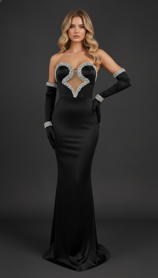 Maison Celie Noir Seraphine Gown