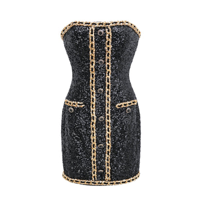 Eulalia black embellished mini dress (US Only)