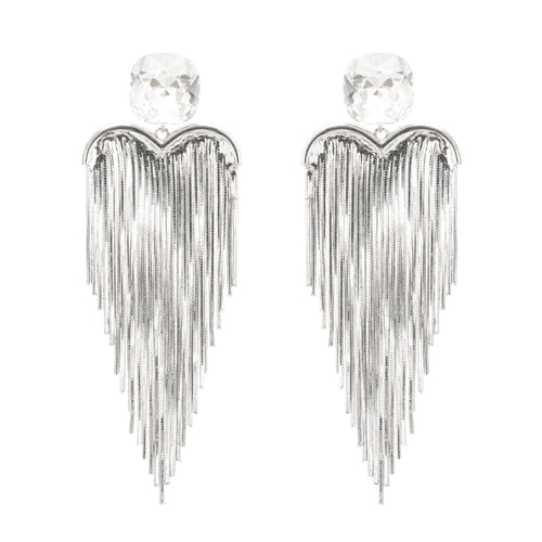 Eulalie silver tassel earrings