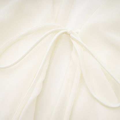 Fauve white ruffle strapless long-sleeve blouse